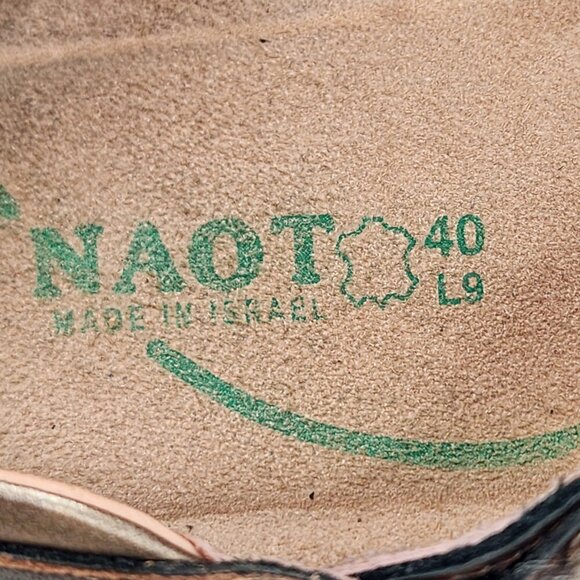 NAOT Rongo Metallic Leather Slingback Mary Jane Sandals Flats Bronze - Picture 9 of 10